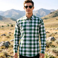 Chemise de chasse à carreaux respirante à séchage rapide haute performance, manches longues, logo personnalisé, faible MOQ, équipement de pêche en plein air