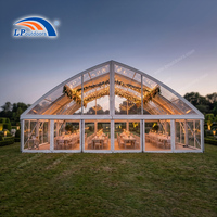 Tente d'orangerie blanche de luxe à portée libre de 20 m avec toit personnalisé pour événements de mariage en plein air