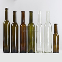 Grosir kosong 375ml 500ml 750ml kaca hijau Amber transparan botol wiski anggur merah dengan gabus