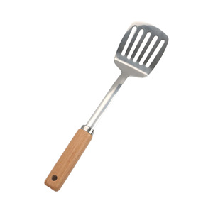 Stainless Steel Kitchen Utensil Set With Wooden Handles 6 Pieces Heat Resistant <b>Cooking</b> Tools For Non Stick Pan Use - Product Image 4
