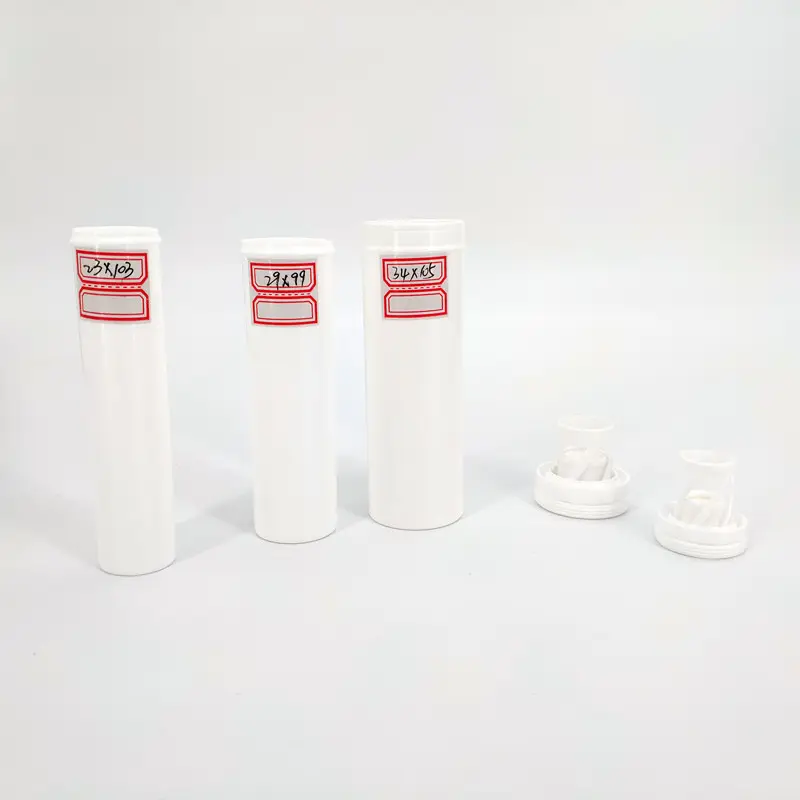 empty plastic bottles VC effervescent tablet tube and bottle with desiccant cap