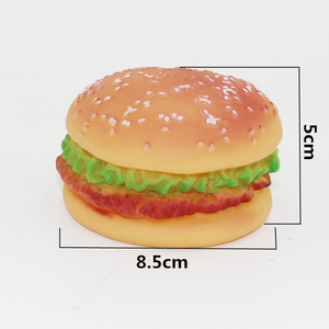 Grappige Cartoon Pvc Hond Piepend Speelgoed Bijtbestendige Interactieve Training Kauw Huisdier Stem Simulatie Hamburger Simulatie Vinyl Hond - Product Image 3
