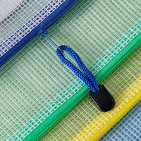 Pochette à fermeture éclair en PVC transparent avec poches en maille, format personnalisé B4 B5 B6 B8 A6 A5 A4 A3, pour reçus, factures, documents, organiseur de dossiers