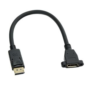 Cable de extensión Dp macho a hembra de 15 cm con orificio de montaje para conexión de alta definición del puerto de visualización del monitor - Product Image 3