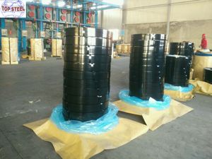 Fábrica de Flejes de Acero Negro A36 Q235 Q345 3/4 19*0.5mm 5/8 16*0.5mm 5/4 31.75*0.8mm con Superficie Pintada de Negro y Encerada, <span class=keywords><strong>Precio</strong></span> por kg - Product Image 6