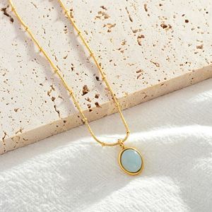 Roestvrijstalen Slangenketting Gesneden Ze Strand Edelsteen Kralen Bruiloft Ketting Sieraden Bruids Maansteen Opaal Ketting - Product Image 2