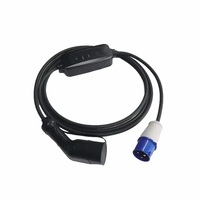 Chargeur EV portable 32A, station de recharge de véhicule à courant réglable avec adaptateur CEE EU UK, prise d'alimentation