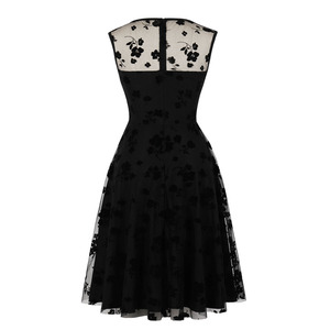 Abiti Estivi Personalizzati per Donne Stile Retrò <span class=keywords><strong>Anni</strong></span> '<span class=keywords><strong>50</strong></span> in Rete Ricamata Senza Maniche per Feste - Product Image 4