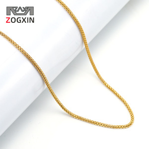 Zogxin Snake Bone Chain 2.0mm Gold 455cm Titanium Steel Necklace Fashion Jewelry Gift Accessory - Product Image 1