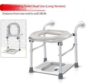 Chaise de toilette extra large Chaise de bain douche Commodes de chevet Chaise de transport pour personnes âgées - Product Image 4