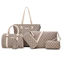 Роскошные женские брендовые сумки через плечо с принтом, комплект из дизайнерской сумки через плечо, комплект из 6 женских сумок и кошельков