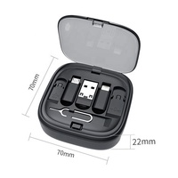Kit de adaptador USB portátil 60W 6 en 1 Cable multifunción Kit de adaptador USB múltiple Cable de carga retráctil