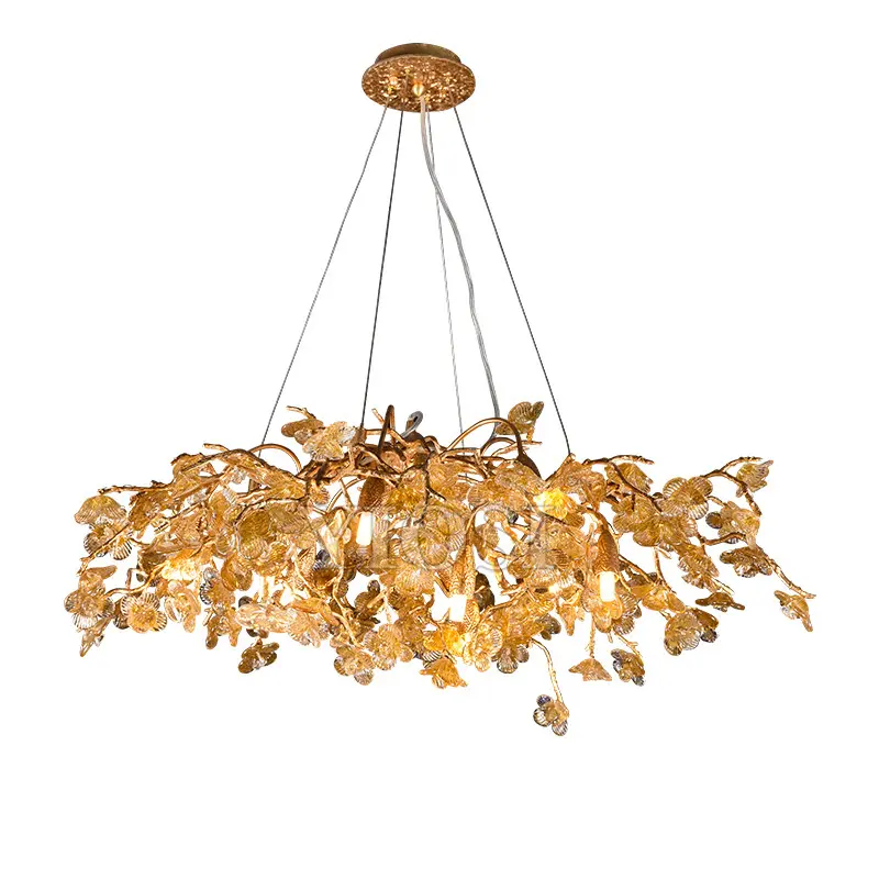 Plafonnier Led suspendu doré avec boucles d'oreilles, design moderne, éclairage d'intérieur, luminaire décoratif de plafond, idéal pour une salle à manger ou une cuisine