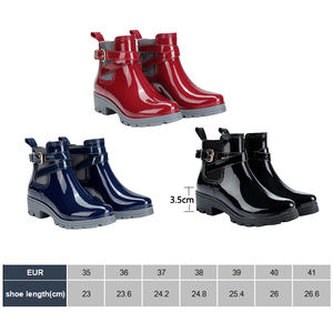 รองเท้าบูทยางกันฝนผู้หญิงขายส่ง ดีไซน์สะท้อนแสงแบบกำหนดเอง แบรนด์ รองเท้าบูทเชลซีกันน้ำ ไซส์ใหญ่ แฟชั่น รองเท้าบูทกันฝน - Product Image 5