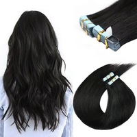 Extensiones de Cabello Humano Remy con Cinta Adhesiva PU, Invisibles y Sin Costuras, con Inyección de PU, Trama de Piel, Extensiones de Cabello Humano Virgen con Trama de Piel