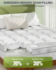 Cubrecolchón <span class=keywords><strong>de</strong></span> Espuma Viscoelástica Triturada <span class=keywords><strong>de</strong></span> 3 Pulgadas con Funda <span class=keywords><strong>de</strong></span> Rayón <span class=keywords><strong>de</strong></span> Bambú, Protector <span class=keywords><strong>de</strong></span> Colchón Transpirable con Laterales <span class=keywords><strong>de</strong></span> Malla - Product Image 2