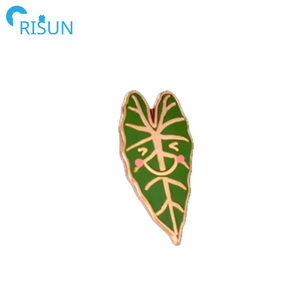 Fabricación Linda planta Kawaii Alocasia hoja esmalte Pin logotipo personalizado suave esmalte duro solapa Pin botánico jardinería insignia broche - Product Image 4