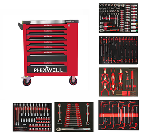 XT-002 Venta Directa de Fábrica, Gabinete de Herramientas de 7 Cajones, Carro Rodante de Acero Inoxidable con 249 Piezas de Juego de Herramientas, con Asa de Agarre - Product Image 3