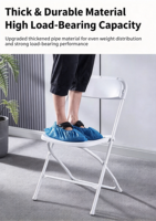 Chaise pliante portable en résine plastique blanche, imperméable et réglable, pour hôtel, usage commercial intérieur/extérieur, vente en gros