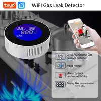 KONLEN Détecteur de fuite de gaz Wi-Fi ABS Electrovanne de propane à usage domestique Automatique GPL Méthane Propane Butane Fuite de gaz de cuisine