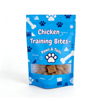 Sacs refermables pour nourriture pour chiens en PET de 8 OZ et 12 OZ, pochettes debout avec fermeture à glissière, réutilisables, qualité alimentaire, aluminium, mylar, PE, conception sur mesure