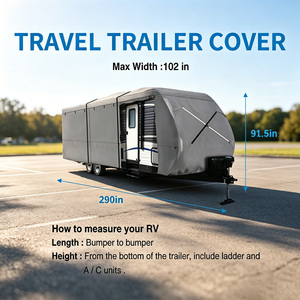Housse de protection <span class=keywords><strong>pour</strong></span> caravane Bestway F-53, résistante au vent, à l'eau, à la grêle, aux UV, protection quatre saisons, épaisseur 4 mils - Product Image 2
