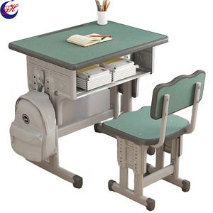 Nouveau bureau d'étudiant en métal, ensembles de bureaux et de chaises d'école pour salles de classe - Meubles en métal réglables en hauteur pour l'étude des enfants - Product Image 2