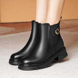 Botas de Invierno para Mujer, con Tacón Alto y Grueso, de Cuero, Impermeables, para la Nieve - Product Image 3