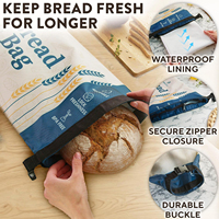 Sacs à pain personnalisés réutilisables pour pain maison au levain, en tissu RPET, sacs de rangement anti-poussière pour la cuisson du pain