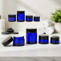 Deluxe Vide 50ml Acrylique Crème pour le Corps Crème pour la Peau Pot en Verre Conteneur 20ml 30ml 100ml Bleu