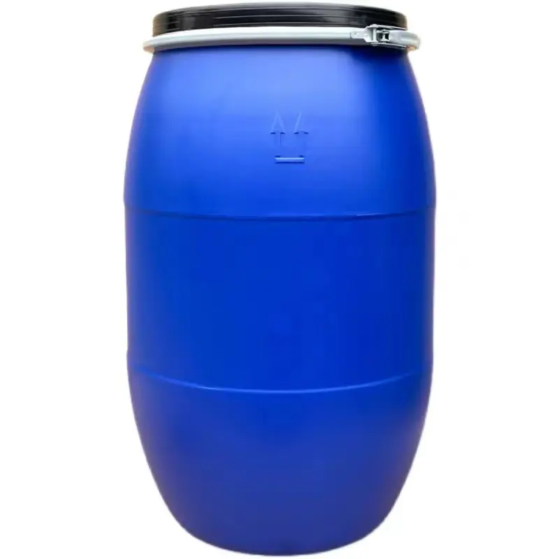 Синий пластиковый цилиндр из полиэтилена высокой плотности объемом 200 л/кг, цилиндр для выдувного формования с двойной крышкой, пластиковый цилиндр объемом 55 галлонов