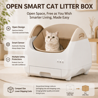 Litière automatique intelligente en plastique pour chat, très vendue, avec nettoyage automatique, facile à nettoyer et contrôle des odeurs, pour plusieurs chats