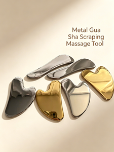 Raspador <span class=keywords><strong>de</strong></span> Metal Kansa Guasha Color Dorado al por Mayor para Modelar el Mentón, Masajeador Facial con Logotipo Personalizado, Herramienta Gua Sha - Product Image 6