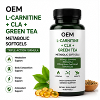 Gélules molles OEM L-Carnitine CLA Thé Vert pour le métabolisme, soutien énergétique, gestion du poids, supplément antioxydant pour adultes