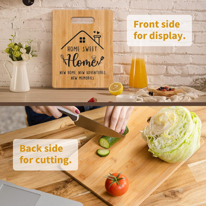 Tagliere in bambù inciso con manico, decorativo per cucina, idea <span class=keywords><strong>regalo</strong></span> per inaugurazione casa, mamma, nonna - Product Image 4