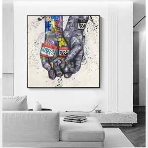 Quadro su Tela Graffiti 'Andiamo Mano nella Mano, Uniamoci' Arte Murale Motivazionale per Decorazione Casa Ufficio - Product Image 4