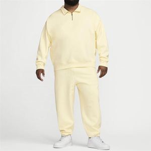 Ropa deportiva informal de alta calidad, 2 piezas, chándal con cremallera de un cuarto, conjuntos de chándal de talla grande para hombres - Product Image 1