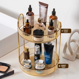 Organizador de maquillaje de belleza cosmética, caja de almacenamiento de cosméticos, estante de almacenamiento giratorio, organizador de tocador transparente - Product Image 4