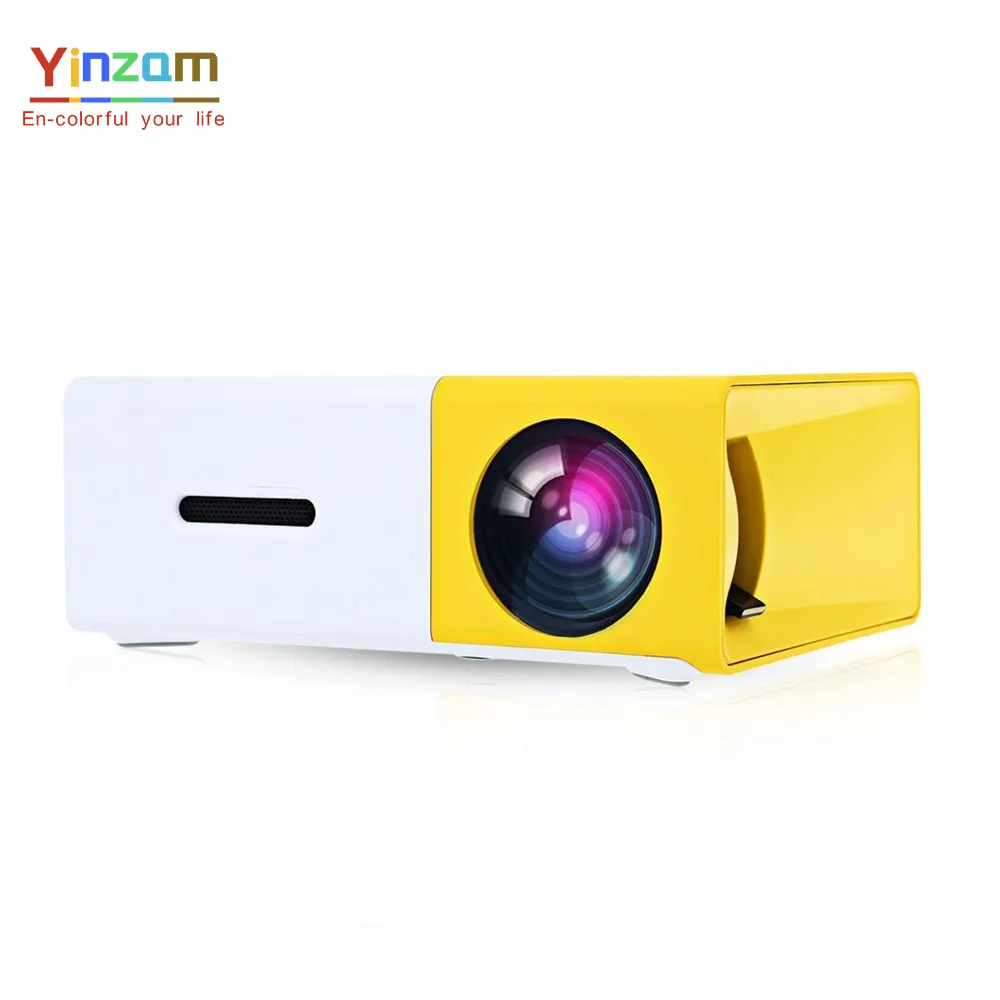 Yinzam Mini taşınabilir YG300 projektör ev çocuklar için, yansıtma sürümü telefon ile bağlantı YG-300 800 lümen destek 1080p Beamer