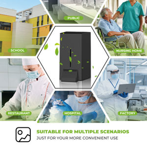 Distributeur de savon mural moderne FANDA en acier inoxydable noir, écologique, avec une capacité de 1000 ml - Pour les bureaux - Product Image 2