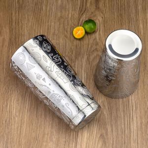 ดีไซน์ลายสลักธีมสันติภาพ ขนาด 850+550 มล. 28+18 ออนซ์  แก้วสแตนเลสสตีล 18/8 สำหรับผสมเครื่องดื่ม บาร์ ไวน์ ค็อกเทล  แก้วเชคเกอร์บอสตันแบบถ่วงน้ำหนัก - Product Image 3