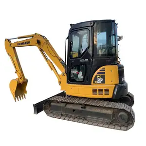 Orjinal japon marka kullanılan mini KOMATSU PC55MR ekskavatör/küçük traktör ikinci el satılık 5.5TON greyder