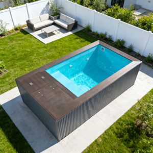 Piscina inteligente exterior de fibra de vidrio sobre suelo, lista para usar, spa para patio trasero, piscina con estructura. - Product Image 1