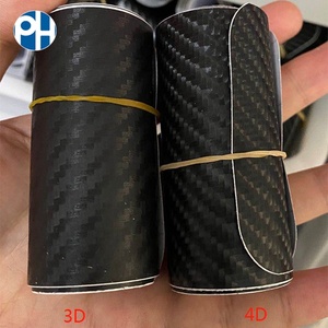 PH سيارة ملصقات 4 قطعة 4D ألياف الكربون اكسسوارات السيارات عتبة الباب جرجر حامي - Product Image 5