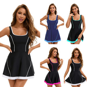 Traje de baño de talla grande ecológico con diseño de espalda recortada con estampado de patrón sólido elegante para mujer europea americana - Product Image 1