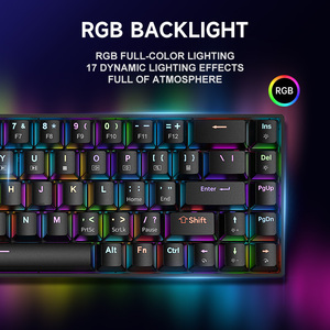 68 Phím ABS Keycap Phát Sáng Nga Có Dây Chơi Game Bàn Phím Cơ Khí RGB Ánh Sáng Hot-Trao Đổi Chuyển Đổi N-Key Rollover Nhỏ Gọn Cho Văn Phòng - Product Image 4