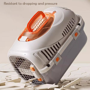 กระเป๋าเป้สะพายหลังลายแมวและลูกสุนัขแบบพกพาได้กรงพลาสติกประตูลวดที่ผ่านการรับรองจากสายการบิน - Product Image 6