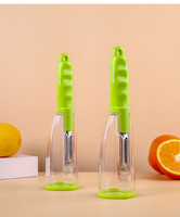 Innovatieve keukenhulp: handmatige fruit- en groenteschillerset met ingebouwde opbergcontainer, roestvrijstalen schillerset
