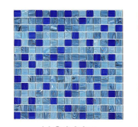 Carrelage en mosaïque de verre bleu classique moderne de luxe, carreaux de porcelaine brillants, parquet carré, décoration murale d'hôtel, utilisation intérieure