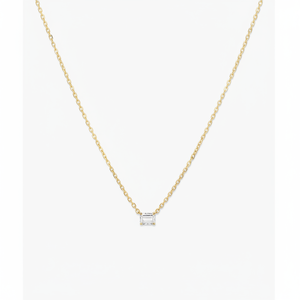 สร้อยคอประดับลูกปัดแซฟไฟร์ทรงบาแกตต์ที่เพาะเลี้ยงในห้องปฏิบัติการ เครื่องประดับแฟชั่น - Product Image 1